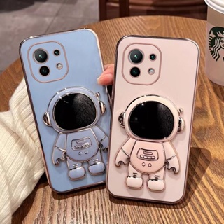 เคสซิลิโคนนิ่ม ลายนักบินอวกาศ พร้อมขาตั้ง สีแคนดี้ หรูหรา สําหรับ Xiaomi 12T Xiaomi 12T Pro Mi12T