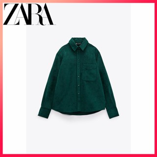 Zara ใหม่ เสื้อเชิ้ต ผ้าลูกฟูก คุณภาพดี แฟชั่นฤดูใบไม้ร่วง สําหรับผู้หญิง