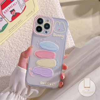 เคสโทรศัพท์มือถือแบบนิ่ม TPU ใส ลายภาพวาดสีน้ํามัน รูปกระต่ายน่ารัก สําหรับ IPhone 11 7Plus 8Plus XR 13 12 14 Pro Max 6 6S 7 8 Plus XS Max X 11Pro Max SE 2020 12Pro Max 13Pro Max