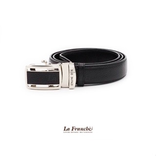 La Franche - เข็มขัดหนังวัว Autolock Pebble Black     code #2AL0102