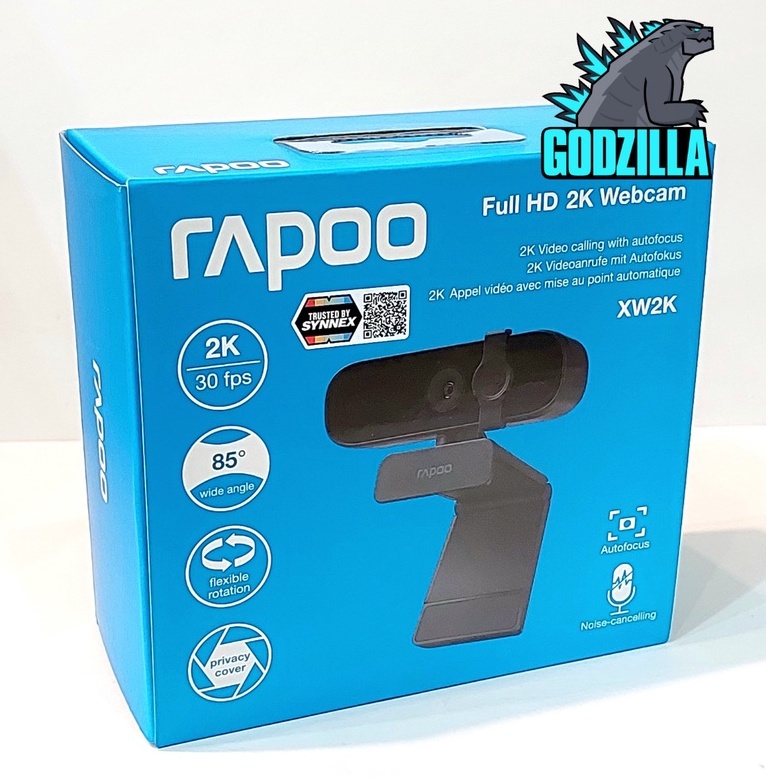 RAPOO XW2K Web Camera FHD กล้องวีดีโอความละเอียด 4MP (QCAM-XW2K)  BLACK