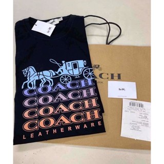 Coachi เสื้อยืดลําลอง แขนสั้น คอกลม พิมพ์ลาย ขนาดใหญ่ แฟชั่นสําหรับผู้ชาย และผู้หญิง พร้อมแท็ก S-5X 02