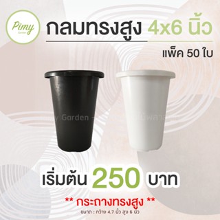 50 ใบ กระถางทรงสูง 4x6 นิ้ว กระถางแคคตัส กระถาง กระถางพลาสติก (เหมาะสำหรับปลูกตอ ไม้กราฟ)