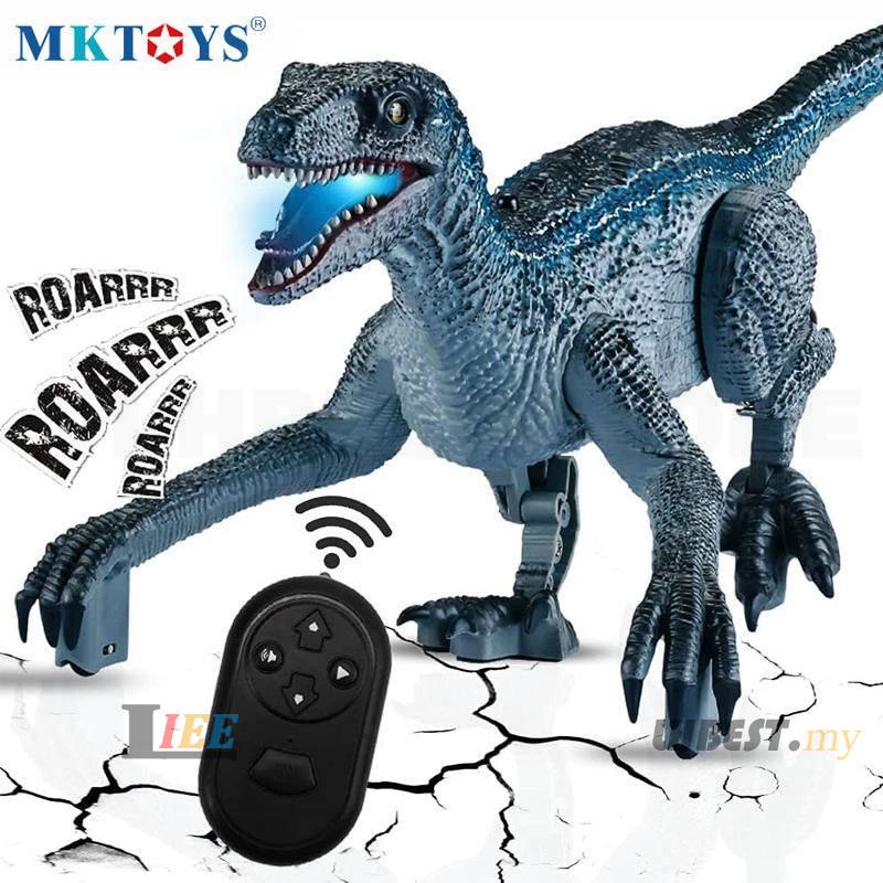 รีโมทคอนโทรลไฟฟ้าเดินหุ่นยนต์ไดโนเสาร์ Velociraptor Jurassic World ของขวัญเด็ก RC เดินของเล่นไดโนเสาร์สําหรับชาย