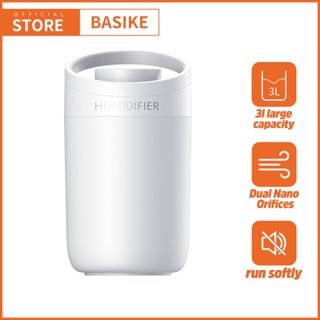 BASIKE เครื่องเพิ่มความชื้น 3000mL ความจุสูง Air Humidifier ไฟหลากสี + จอแสดงผลความชื้น เครื่องพ่นอโรม่า