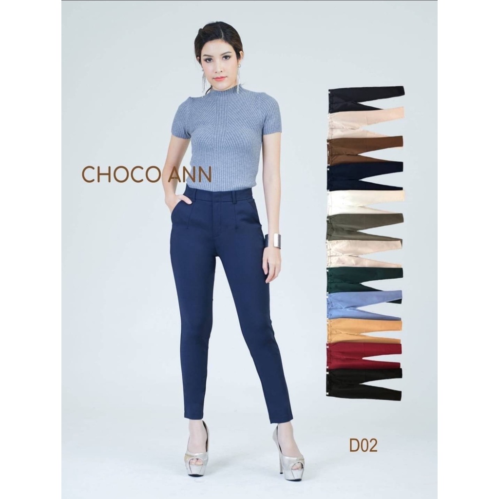 Choco ANN ZIPPER FRONT TROUSERS ORIGINAL IMPORTED BANGKOK D02