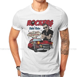 เสื้อยืดผู้ชาย 50s Rockabilly ถุงเท้าฮอปร็อคแอนด์โรลวินเทจ Doo Wop 60s เสื้อยืดโยกกรันจ์คุณภาพสูง Tshirt ผู้ชาย O-Neck ข