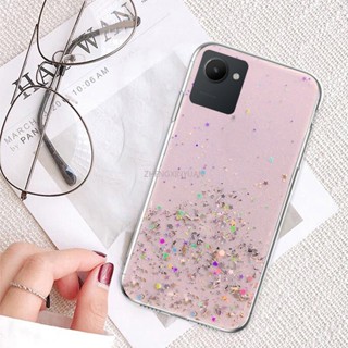 เคสโทรศัพท์มือถือ ซิลิโคนนิ่ม TPU ใส กันกระแทก ลายกลิตเตอร์ฟอยล์ ระยิบระยับ สําหรับ Realme C30 C31 C35 Narzo 50i 50A Prime 9i C21Y C25Y