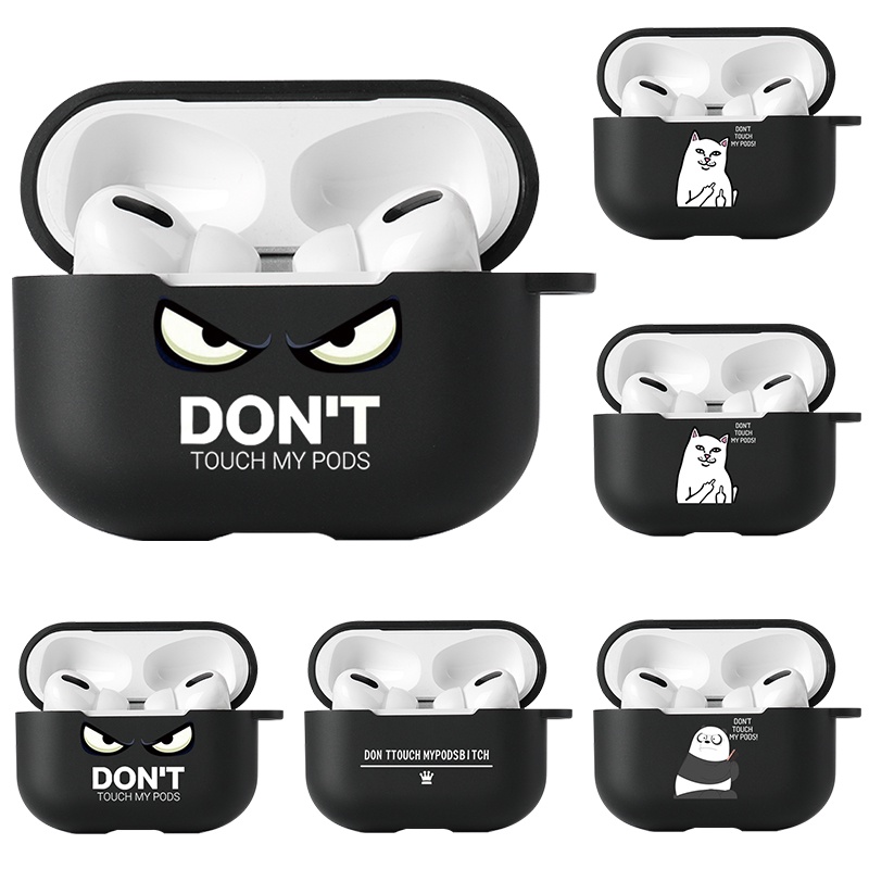 สำหรับ Apple Airpods 1 2 3 Pro2 กรณีสโลแกนข้อความธรรมดา Dont touch airpods ซิลิโคนสีดำหูฟังสำหรับ Airpods Pro 2 กระเป๋า