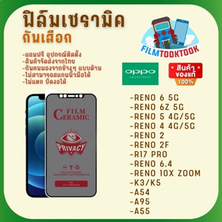 Ceramic ฟิล์มกันเสือกแบบด้าน รุ่น Reno 6 5G,Reno 6z 5G,Reno 5,Reno 4,Reno 2f,R17 Pro,Reno 10x Zoom,K3,K5,A54,A95,A55