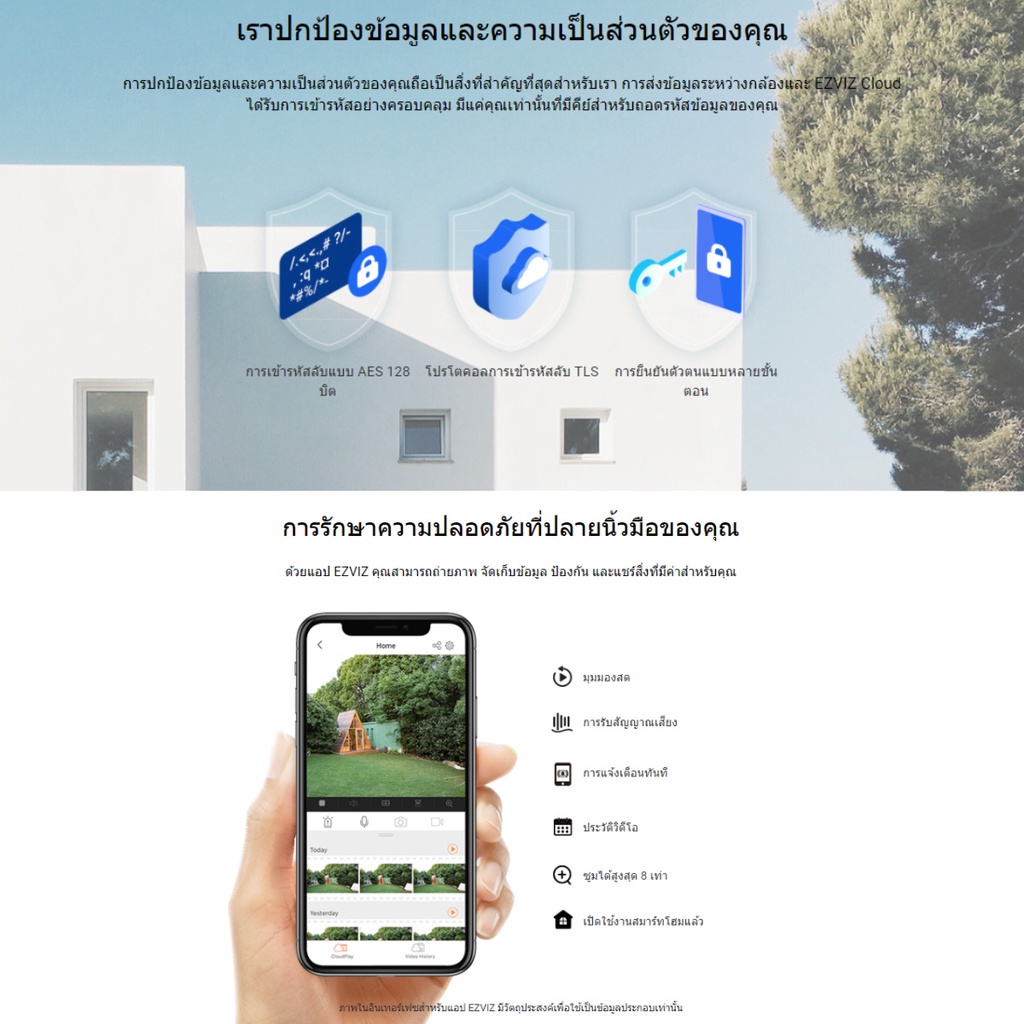 [ถูกสุดๆ 4.4]⚡️กล้องวงจรปิดไร้สาย⚡️EZVIZ รุ่น C3W / C3X / C3TN / H8C / C8PF / C8W / H8 Wi-Fi Camera รับประกัน 2