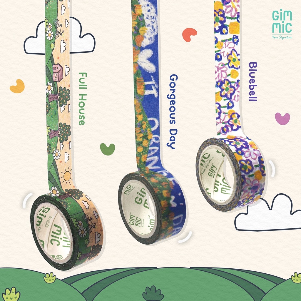 Gimmic 💚 Washi Tape เทปวาชิ Theme:GiGi's Valley หมู่บ้านที่อบอวลไปด้วยกลิ่นดอกไม้ ลายใหม่แสนน่ารักอบอุ่น ✨