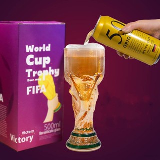 Yb1 FIFA World cup Qatar 2022 แก้วเบียร์ แก้วบอโรซิลิเกตสูง งานฝีมือ สําหรับใส่เบียร์ น้ําผลไม้ BY1