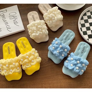 Korea cute kids Girl Princess Pearl slippers sandals (24-35) #COD