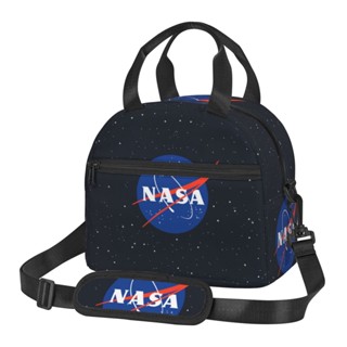 กระเป๋าใส่กล่องอาหารกลางวัน มีฉนวนกันความร้อน NASA ขนาดใหญ่ ใช้ซ้ําได้ พร้อมสายคล้องไหล่ ปรับได้ มีซิปด้านหน้า สําหรับผู้หญิง และผู้ชาย