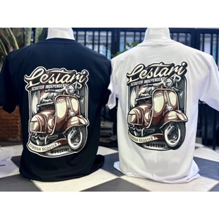 เสื้อยืดวินเทจลายรนVespa สกรีนหน้าหลังเทห์