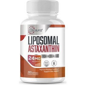 Astaxanthin 24 มิลลิกรัม รูปแบบ Liposomal ดูดซึมได้ดีกว่าปกติ 12 เท่า (ยี่ห้อ Osasuna)