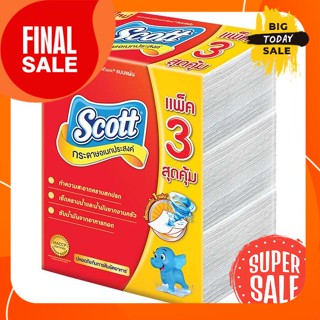 แพ็ค 3 Scott สก๊อตต์ กระดาษอเนกประสงค์ แบบแผ่น 90 แผ่น