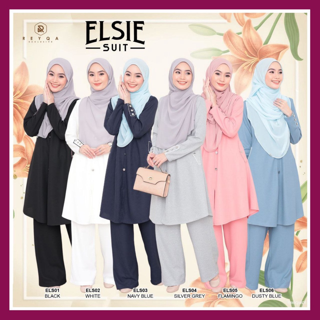 ชุดสูทมุสลิม ELSIE Ironless Set Baju Dan Seluar Umrah Haji By Reyqa Exclusive