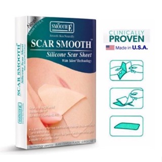 แผ่นซิลิโคน ลบรอยแผลเป็น SMOOTH-E SCAR SMOOTH SILICONE SCAR SHEET 3ชิ้น