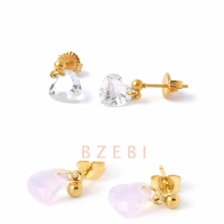 BZEBI ต่างหู หัวใจ สไตล์เกาหลี แฟชั่ ผู้หญิง แฟชั่นผู้หญิง ทอง 18K เครื่องประดับสตรี สําหรับผู้หญิง 149e