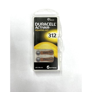 ถ่านเครื่องช่วยฟัง Duracell เบอร์  312 แพค 6 ก้อน