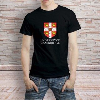 Tmgts1 [พร้อมส่ง] เสื้อยืดแขนสั้นลําลอง ผ้าฝ้าย พิมพ์ลายโลโก้ Cambridge University พลัสไซซ์ ของขวัญวันเกิด สําหรับผู้ชาย