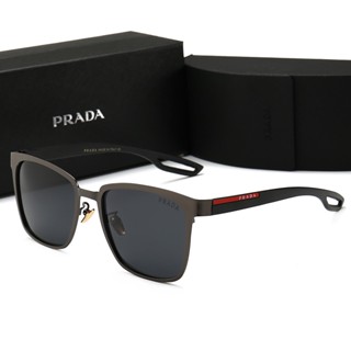 PRADA แว่นตากันแดด เลนส์โพลาไรซ์ ทรงสี่เหลี่ยม คุณภาพสูง สไตล์คลาสสิก แฟชั่นสําหรับผู้หญิง และผู้ชาย UV400