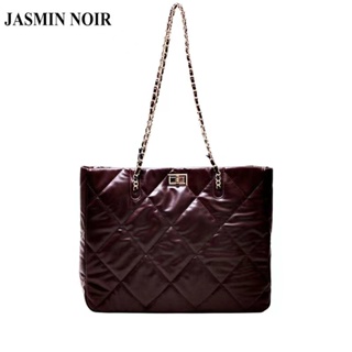 Jasmin NOIR กระเป๋าถือ กระเป๋าสะพายไหล่ สะพายข้าง ลายสก๊อต แต่งสายโซ่ สําหรับผู้หญิง