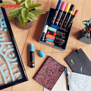 UNI POSCA ชุด 8 สี ปากกาพอสก้า Posca Set 8 colors สีพาสเทล สีสว่าง ปากกาเพ้นท์อเนกประสงค์ ปากกาเพ้นท์รองเท้า โมเดล ยูนิ