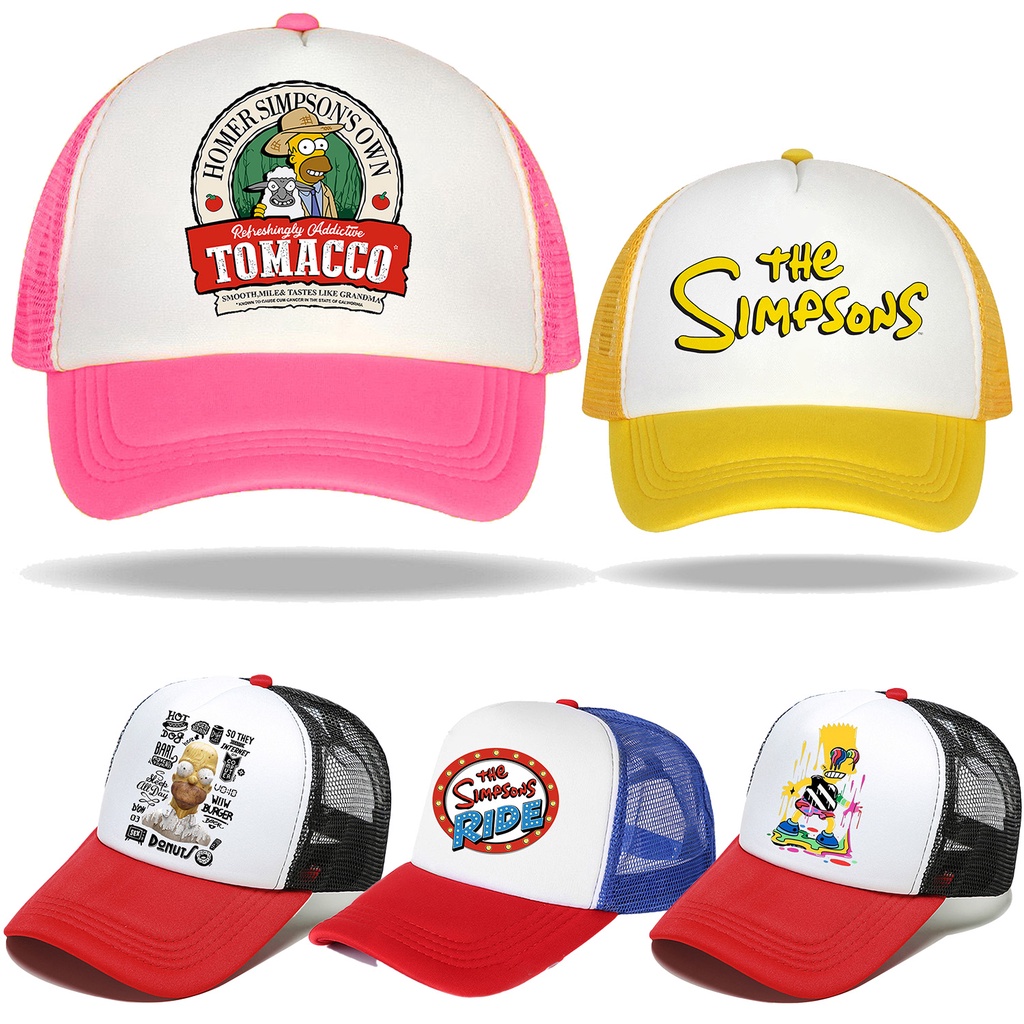 หมวกเบสบอลลําลอง อเนกประสงค์ พิมพ์ลายกราฟฟิค Simpson's Classic สามารถปรับได้ เหมาะกับใส่กลางแจ้ง สําหรับผู้ชาย และผู้หญิง