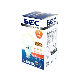 หลอด LED BEC 3-STEP DIMMABLE 9 วัตต์ WARMWHITE E27