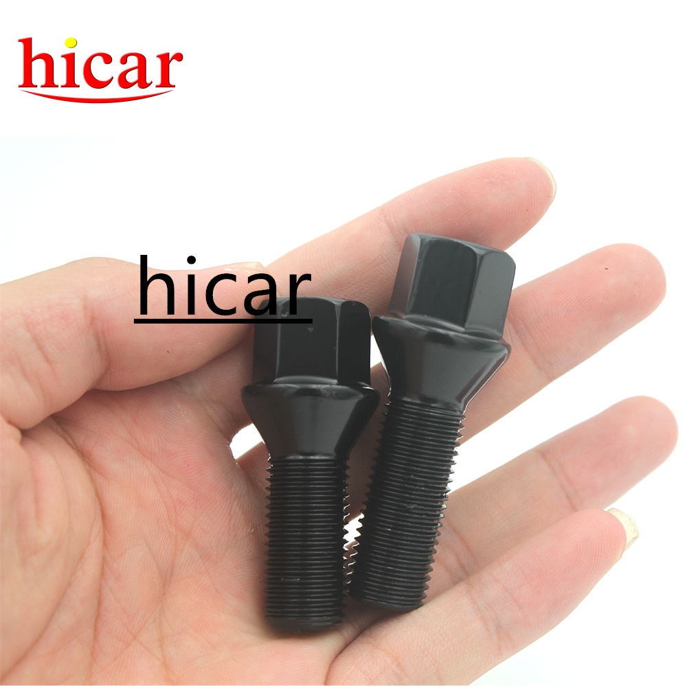 น็อตล็อคล้อรถยนต์ M14x1.5 สีดํา สําหรับ BMW Volkswagen Scirocco Volkswagen CC Mercedes-benz Audi Q 5