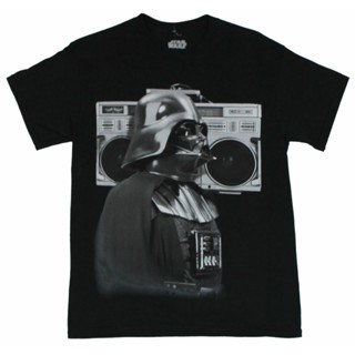 ขายดี!ขายดี เสื้อยืดลําลอง แขนสั้น พิมพ์ลาย Boombox Rocking Darth ader image PEmfel69EKfeeg68 สไตล์คลาสสิก สําหรับผู้ชาย