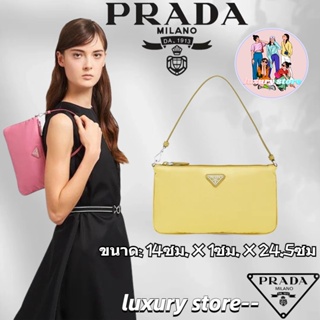 💖👜PRADA  ปราด้า  กระเป๋ามินิไนลอนและหนังซาฟเฟียโน่/กระเป๋าสตรี/กระเป๋าสะพายข้าง/กระเป๋าสะพายไหล่/ล่าสุด