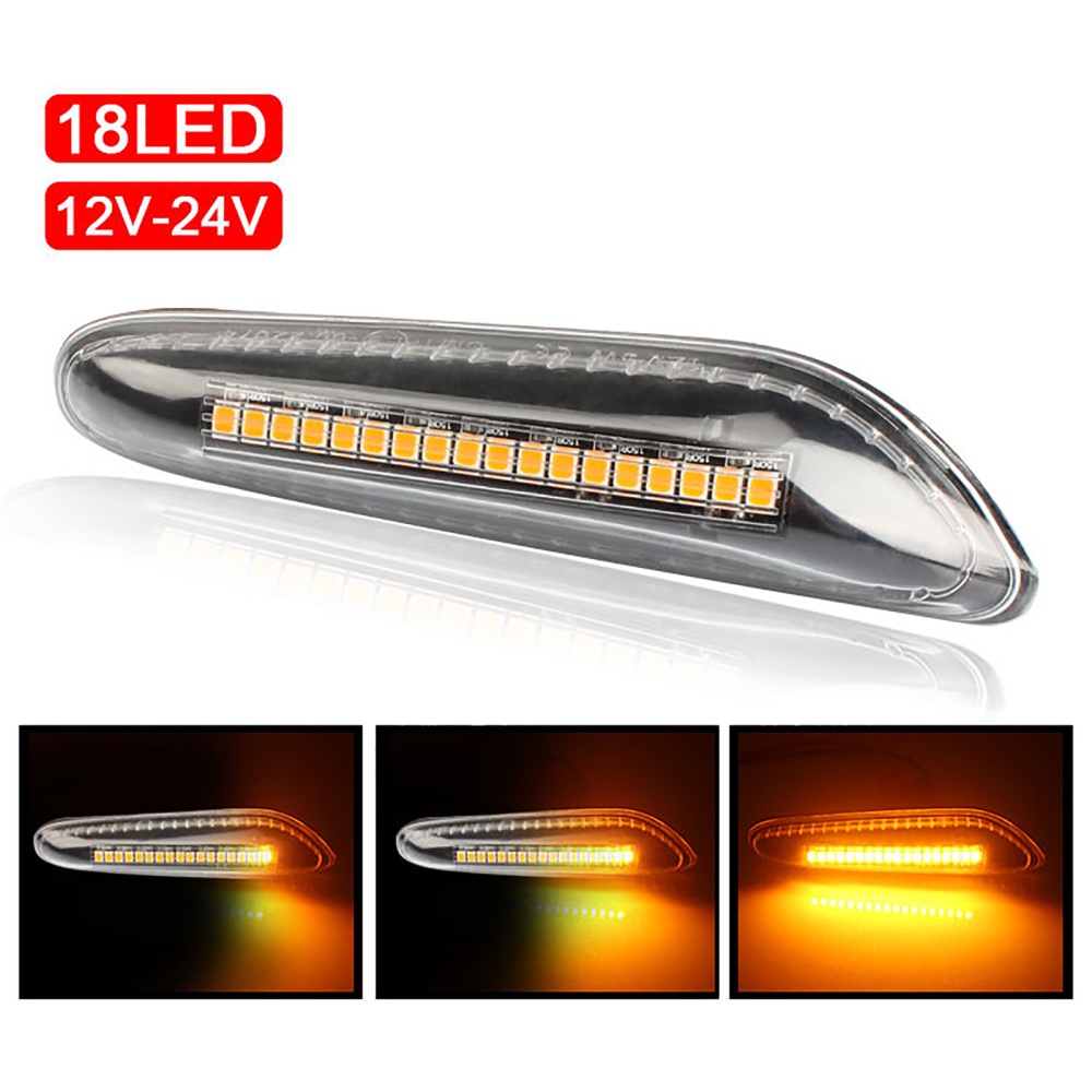 115*26mm 2pcs Car Turn Signal Light Led Fender Leaf Light Side Mudguar 3528 18smd 12v 5w For Bmw E46