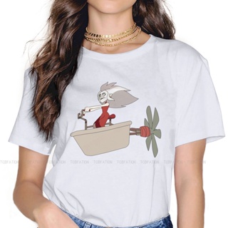 เสื้อยืดแขนสั้น Eda Clawthorne-camisetas con estampado de búho para mujer, ropa de calle holgada de algodón, Estilo Vint