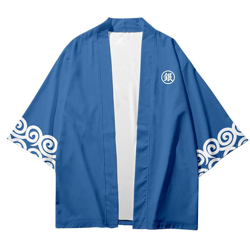 Yb GINTAMA กิโมโน Haori แขนยาวคอสเพลย ์ Gintoki Top Casual อะนิเมะแจ ๊ กเก ็ ต Unisex คาร ์ ดิแกน Plus ขนาด