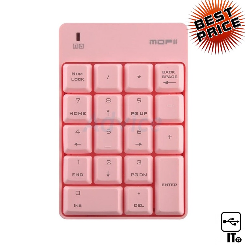 คีย์บอร์ดตัวเลข Numeric Keypad Wireless (PINK) MOFii CRACKER คีย์บอร์ด