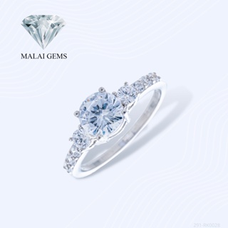 Malai Gems แหวนเพชร แหวนเพชรชู เงินแท้ 925 เคลือบทองคำขาว ประดับเพชรสวิส CZ รุ่น 291-RK0028 แถมกล่อง แหวนเงินแท้