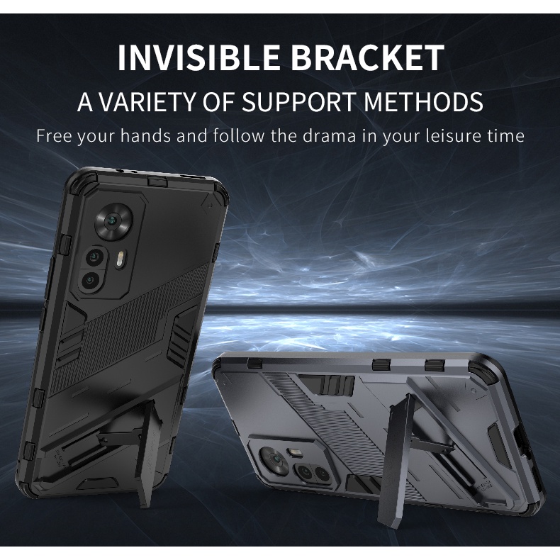 Lenuo เคสโทรศัพท์มือถือ กันกระแทก ป้องกันกล้อง พับได้ พร้อมขาตั้ง สไตล์ไซเบอร์พังก์ สําหรับ Xiaomi 12T 11T 13 Pro 13 Lite civi 2 กระเป๋ามือถือ - รูปที่ 2