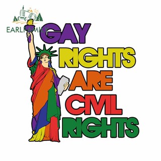 Earlfamily สติกเกอร์ไวนิล PVC ลาย Gay Rights Are Civil Rights สําหรับติดตกแต่งหน้าต่างรถยนต์ 13 ซม. x 12 ซม.