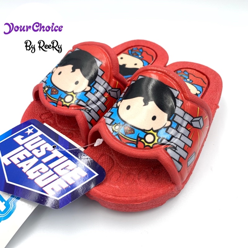 รองเท้าแตะเด็ก แบบสวม ลายซุปเปอร์ฮีโร่ Justice League ลิขสิทธิ์แท้ JL546