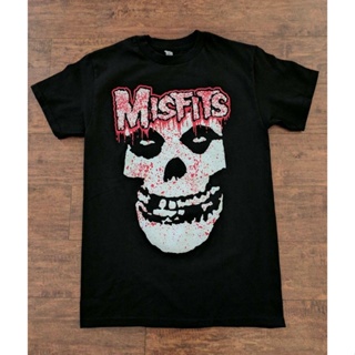 เสื้อยืดผ้าฝ้าย Sanc6 [พร้อมส่ง] เสื้อยืดผ้าฝ้าย 100% พิมพ์ลาย MISFITS BLOODY SKULL พลัสไซซ์ พลัสไซซ์ ของขวัญคริสต์มาส ส