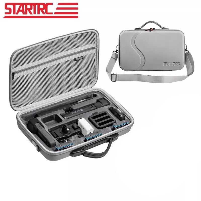 STARTRC กระเป๋า Shoulder Bag for Insta360 One X3 Accessories Storage PU Waterproof Handbag Carrying Case Gray