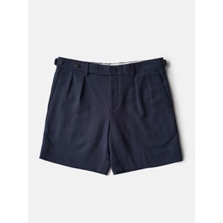 [JBB*] NAVY BLUE BROKEN TWILL COTTON TWO-TUCK SHORTS เจบีบี กางเกงขาสั้น ผ้าคอตตอน กางเกงขาสั้นสองจีบ กางเกงขาสั้นลำลอง