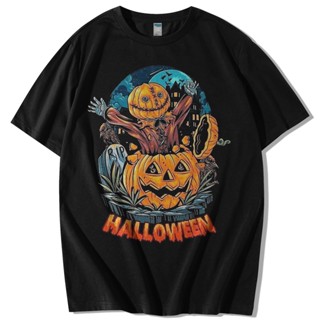 เสื้อยืดผ้าฝ้าย พิมพ์ลายฮาโลวีน PUMPKIN HELLOWEEN PUMPKIN Face 24S