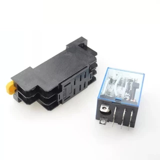 รีเลย์ขนาดเล็กพร้อมฐานซ็อกเก็ต ใหม่เอี่ยม AC 220V 10A relay LY2N-J HH62P พร้อมส่งจากไทย