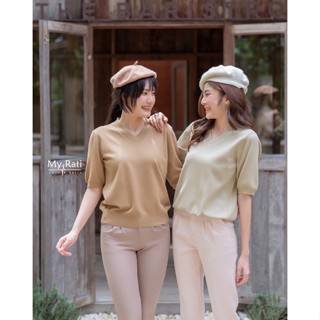 New collection - V knitting T shirt