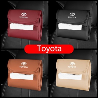 For Toyota ที่แขวนกระดาษทิชชู่ ผ้าขนหนู อเนกประสงค์ แบบหนัง สําหรับรถยนต์ Corolla Cross Yaris  REVO Chr Vios Altis Camry CROSS Wish Sienta HILUX Hiace Estima